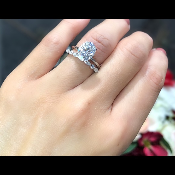 14k moissanite ring set with certificate - Picture 5 of 17